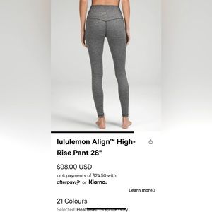 Lululemon Align 28” in Grey